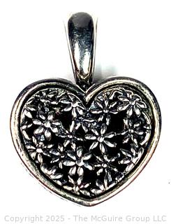 Ann King Sterling Silver and 18kt Gold Marguerite Daisy Heart Pendant 
