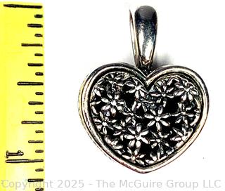 Ann King Sterling Silver and 18kt Gold Marguerite Daisy Heart Pendant 
