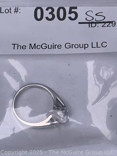 Sterling Silver with Crystal Center Ring