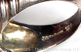 Two (2) Judith Ripka Sterling Silver Rings Including Bezel Amethyst and Blue Topaz with Peridot