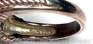 Two (2) Judith Ripka Sterling Silver Rings Including Bezel Amethyst and Blue Topaz with Peridot