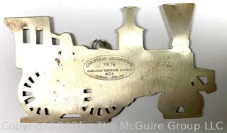 Gorham American Heritage Society Sterling Silver Train Locomotive Christmas Ornament 1976