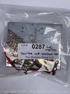 Two (2) Sterling Silver Christmas Ornaments Including Reed & Barton Mickey Mouse Disney and Santa with Tree (Unmarked)