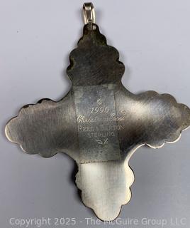 Two (2) Christmas Ornaments Including Reed & Barton Sterling Silver Snowflake 1990 & Hand & HAmmer Five Golden Rings