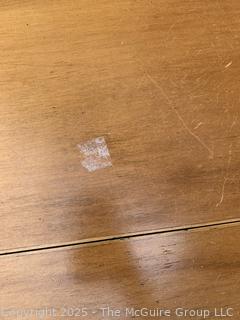 Round Drop Leaf Coaching Table with Lyre-Shaped Swivel Supports.  36" diameter