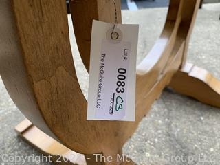 Round Drop Leaf Coaching Table with Lyre-Shaped Swivel Supports.  36" diameter