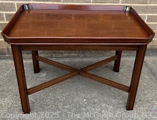 Georgian Style Butler's Tray Table on Mahogany Base.  27"W x 20" x 20"H
