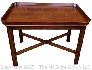 Georgian Style Butler's Tray Table on Mahogany Base.  27"W x 20" x 20"H