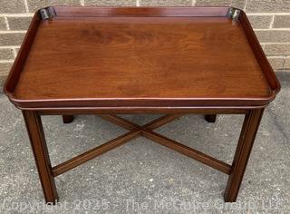 Georgian Style Butler's Tray Table on Mahogany Base.  27"W x 20" x 20"H