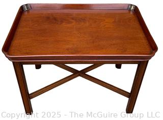 Georgian Style Butler's Tray Table on Mahogany Base.  27"W x 20" x 20"H