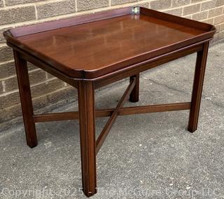 Georgian Style Butler's Tray Table on Mahogany Base.  27"W x 20" x 20"H