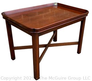 Georgian Style Butler's Tray Table on Mahogany Base.  27"W x 20" x 20"H