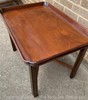 Georgian Style Butler's Tray Table on Mahogany Base.  27"W x 20" x 20"H