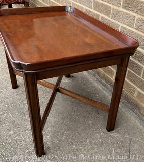 Georgian Style Butler's Tray Table on Mahogany Base.  27"W x 20" x 20"H