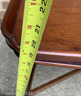 Georgian Style Butler's Tray Table on Mahogany Base.  27"W x 20" x 20"H