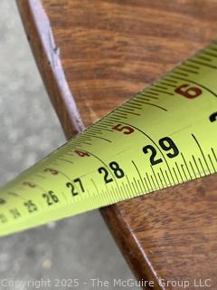 English Queen Anne Tilt Top Mahogany Tea Table on Cabriole Pedestal Base circa 1800   Measures 28"H x 35"W x 28"D