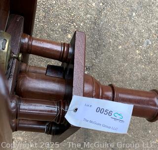 English Queen Anne Tilt Top Mahogany Tea Table on Cabriole Pedestal Base circa 1800   Measures 28"H x 35"W x 28"D