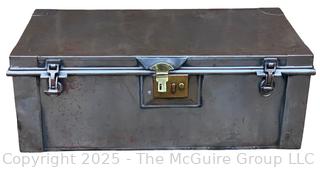 Metal Foot Locker Trunk with Brass Latch