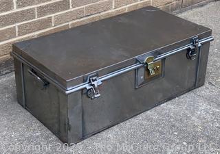 Metal Foot Locker Trunk with Brass Latch
