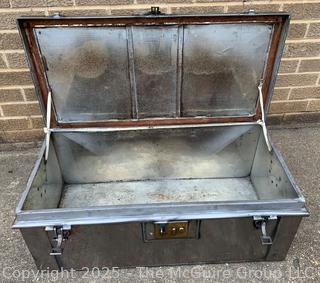 Metal Foot Locker Trunk with Brass Latch