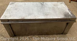 Metal Foot Locker Trunk with Brass Latch