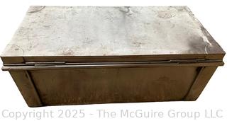 Metal Foot Locker Trunk with Brass Latch