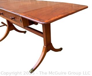 English Regency Mahogany Drop Leaf Sofa Table w/ Castors