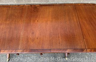 English Regency Mahogany Drop Leaf Sofa Table w/ Castors