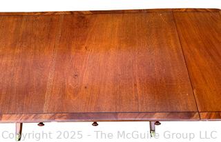 English Regency Mahogany Drop Leaf Sofa Table w/ Castors