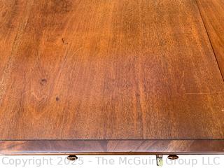 English Regency Mahogany Drop Leaf Sofa Table w/ Castors