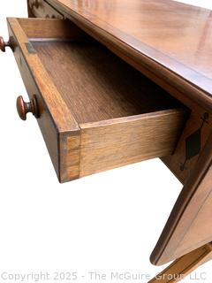 English Regency Mahogany Drop Leaf Sofa Table w/ Castors