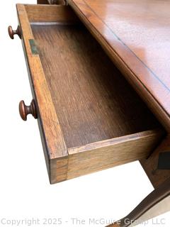 English Regency Mahogany Drop Leaf Sofa Table w/ Castors