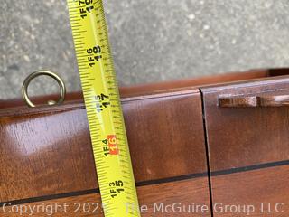 Baker Mahogany Chippendale Style Fretwork Telephone Console Table with Tilt Top.  35"W x 17"D x 29"T