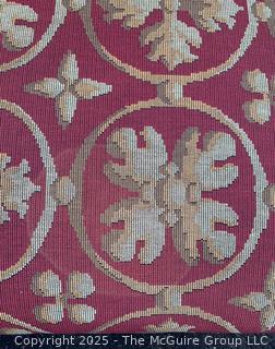 Upholstered Mahogany Chippendale Lolling Chair with Blind Fretwork Legs.  Stain on seat. 41"H x 27"W x 27"D