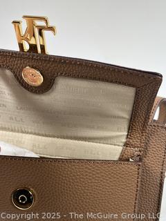 Brown Ralph Lauren Pebble Leather Carrington Handbag, New With Tags