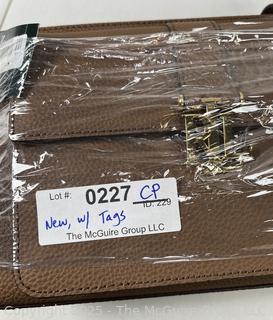 Brown Ralph Lauren Pebble Leather Carrington Handbag, New With Tags