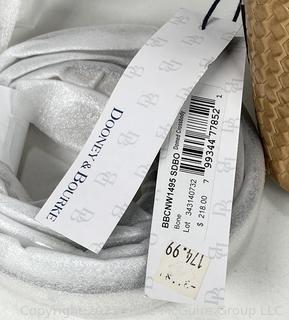 Dooney & Bourke Woven Leather Beacon  White & Tan Crossbody Handbag, New with Tags