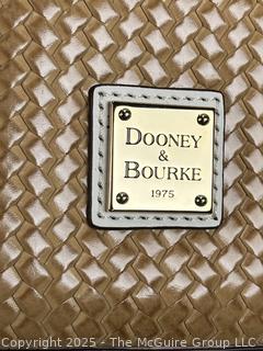 Dooney & Bourke Woven Leather Beacon  White & Tan Crossbody Handbag, New with Tags