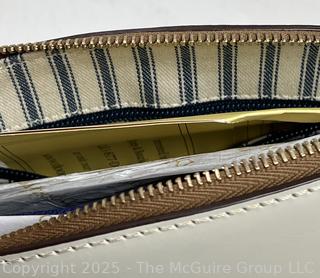 Dooney & Bourke Woven Leather Beacon  White & Tan Crossbody Handbag, New with Tags