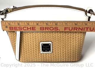 Dooney & Bourke Woven Leather Beacon  White & Tan Crossbody Handbag, New with Tags