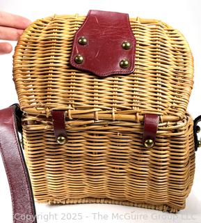 Etienne Aigner Vintage Wicker Fishing Creel-Basket Handbag