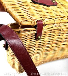 Etienne Aigner Vintage Wicker Fishing Creel-Basket Handbag