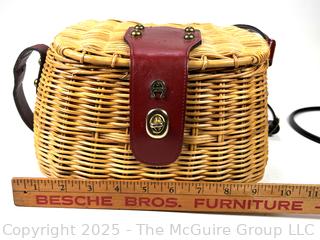Etienne Aigner Vintage Wicker Fishing Creel-Basket Handbag