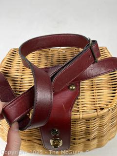 Etienne Aigner Vintage Wicker Fishing Creel-Basket Handbag