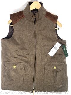 Ralph Lauren Brown Reversible Riding Vest, Large