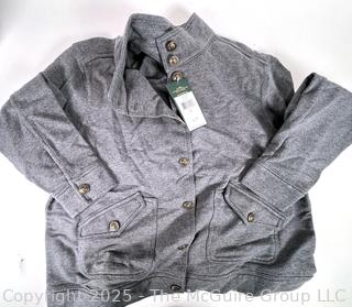 Ralph Lauren LRL Gray Knit Snap Front Jacket New with Tags