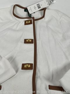 Ralph Lauren White Knit Jacket, New with Tags, Large