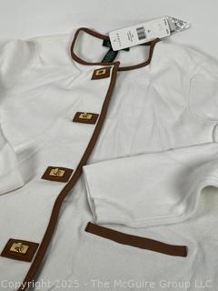 Ralph Lauren White Knit Jacket, New with Tags, Large