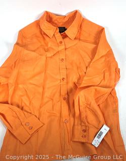 Pendleton Orange Button Front Shirt, Large New with Tags
