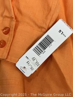 Pendleton Orange Button Front Shirt, Large New with Tags